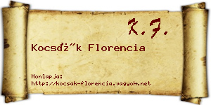 Kocsák Florencia névjegykártya